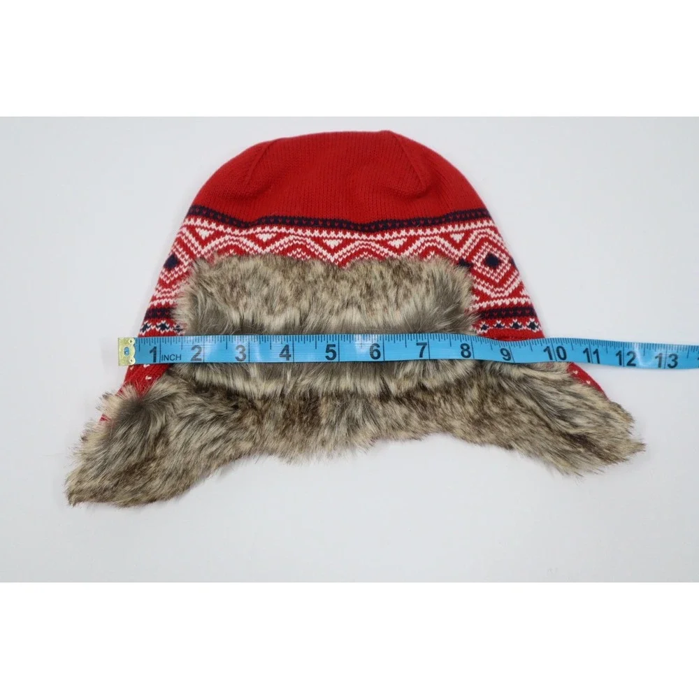 Janie and Jack Faux Fur Lined‎ Hat Hats & Cap - Red, Brown - Size 2-3T